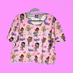 Cakeworthy x Bratz Pink AOP Cropped Pajama Top Size 4XL